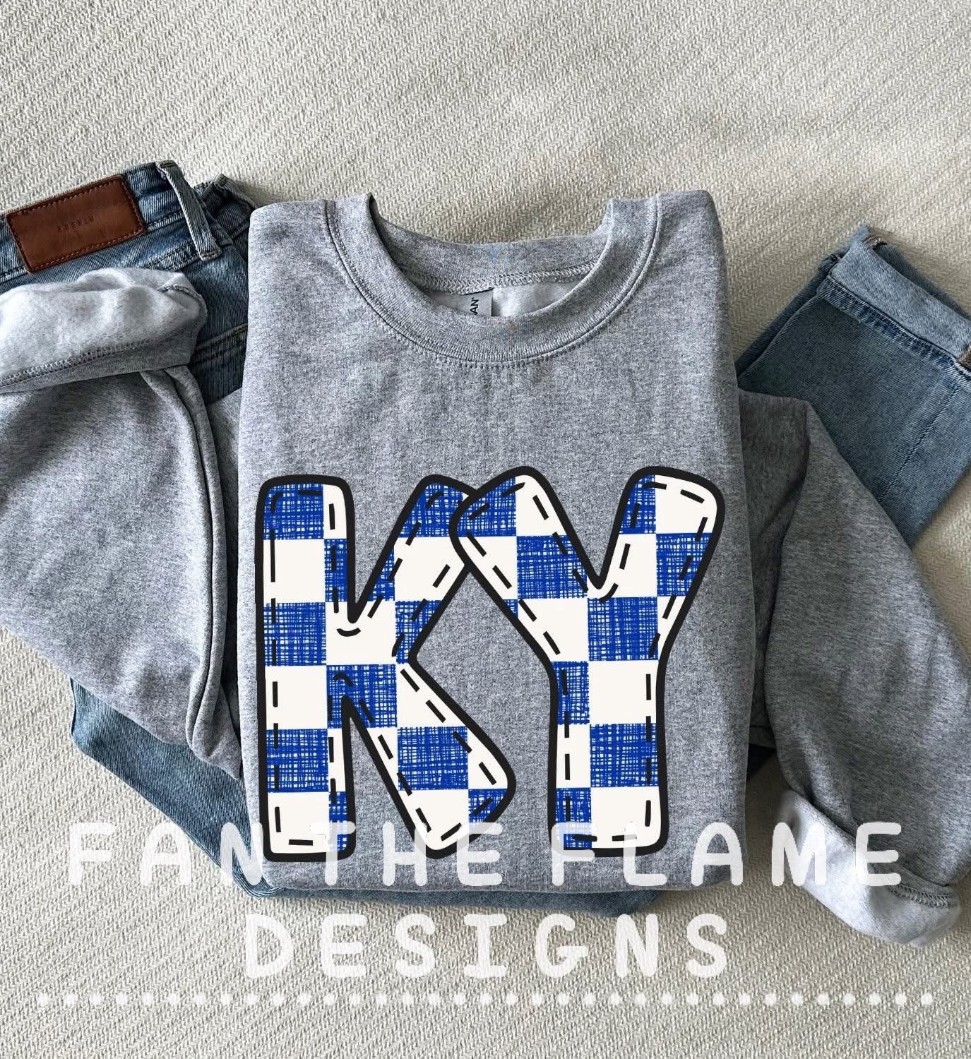 Team Bubble Stitch Distressed Checkered tee/tank