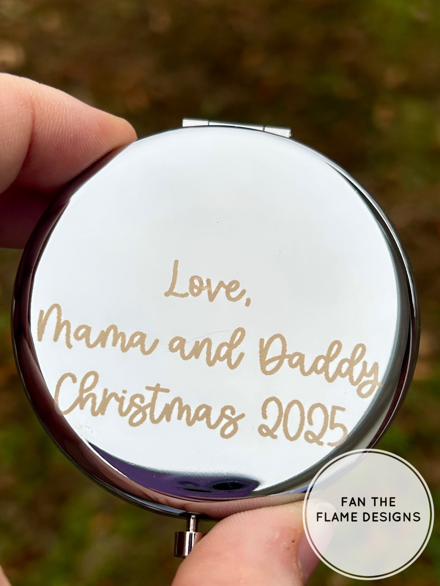 Engraved Mirror Compact