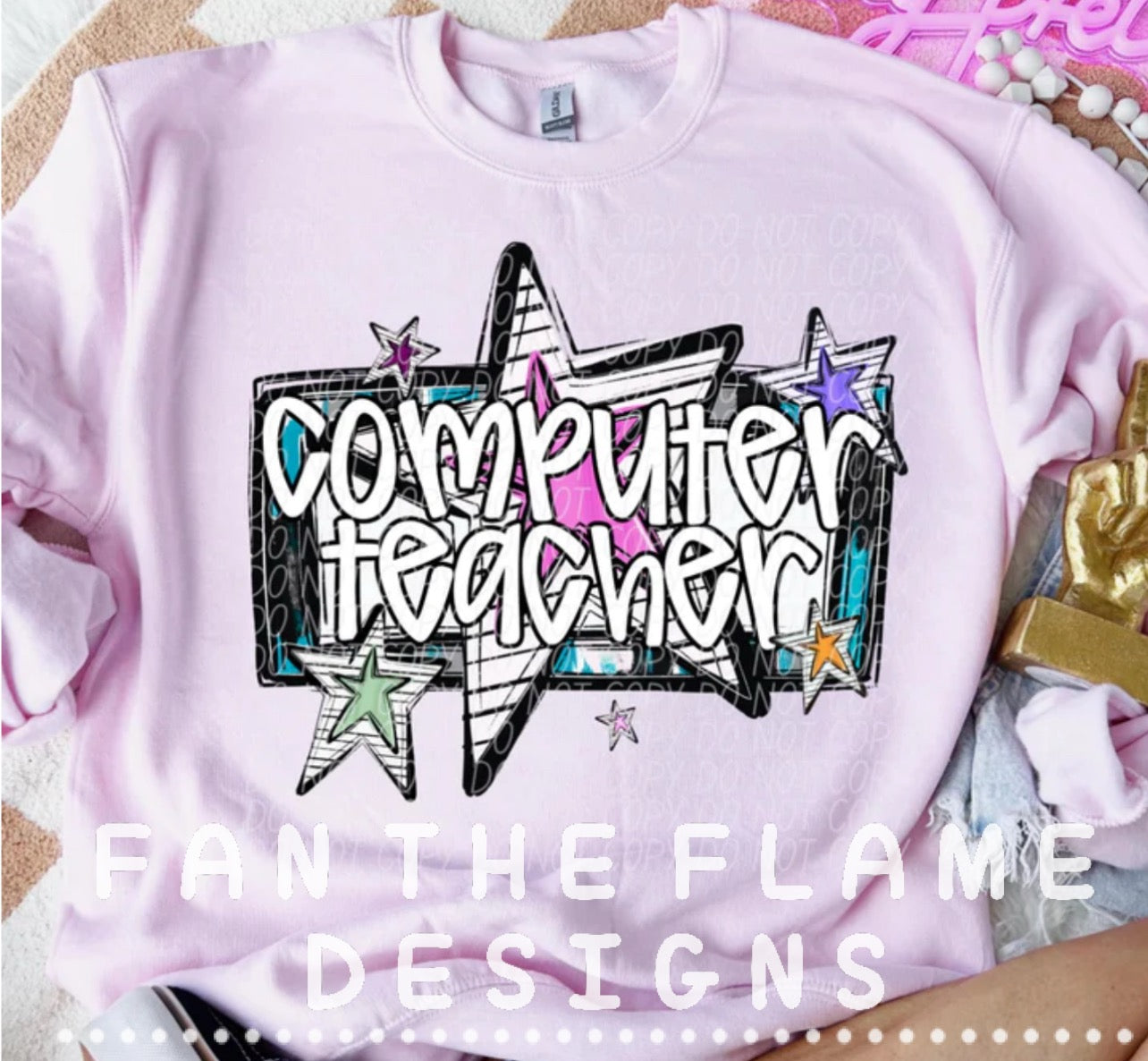 Teacher Stars tee/sweatshirt