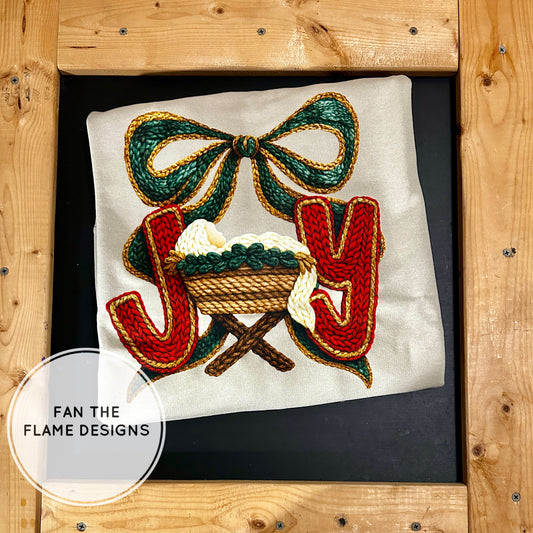 Faux Yarn Joy with Baby Jesus Short/Long/Sweatshirt