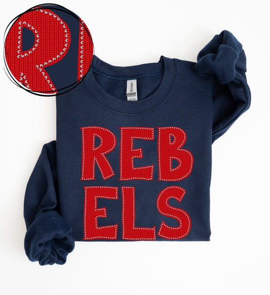 Rebels Red Sweater Font Tee/Sweatshirt