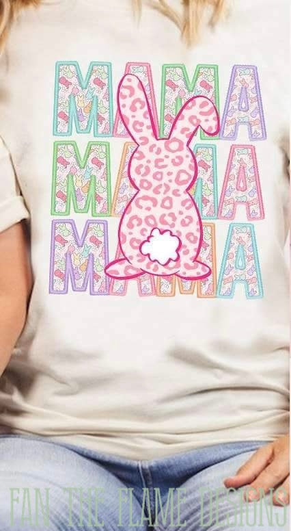 Mama Stacked Leopard Bunny tee/sweatshirt