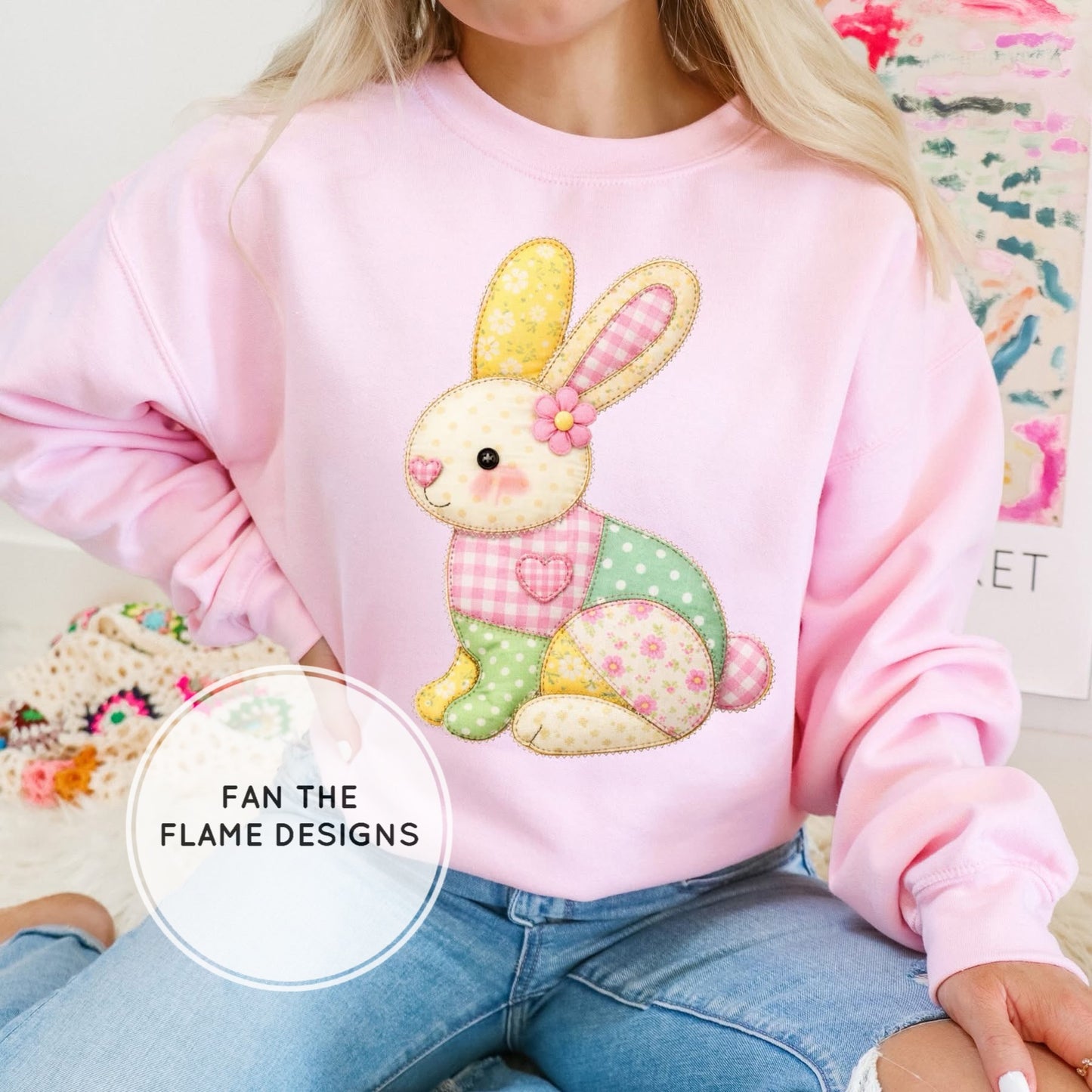 Quilted Style Spring Tone Patchwork Short/Long/Sweatshirt