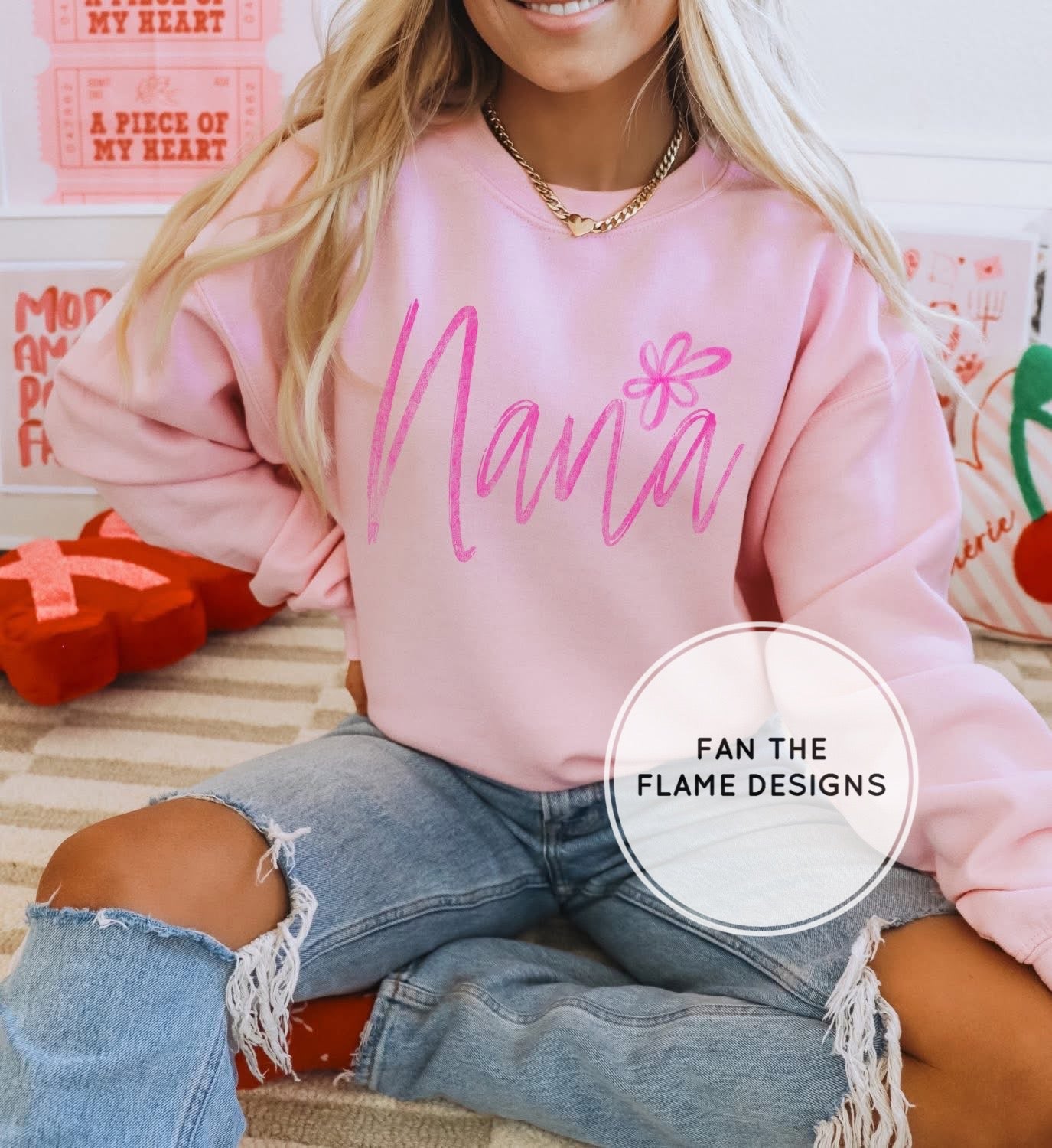 Pink Chalk Floral Short/Long/Sweatshirt