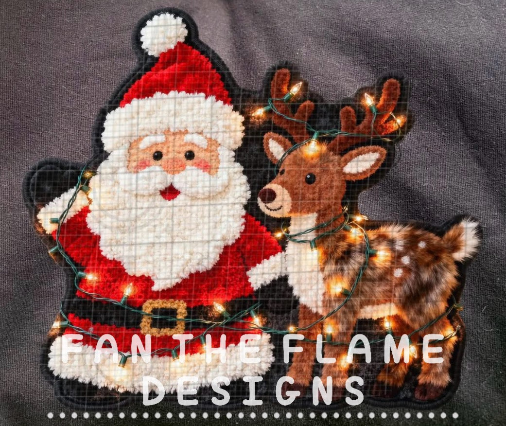 Santa Reindeer Faux light up Tee/Sweatshirt