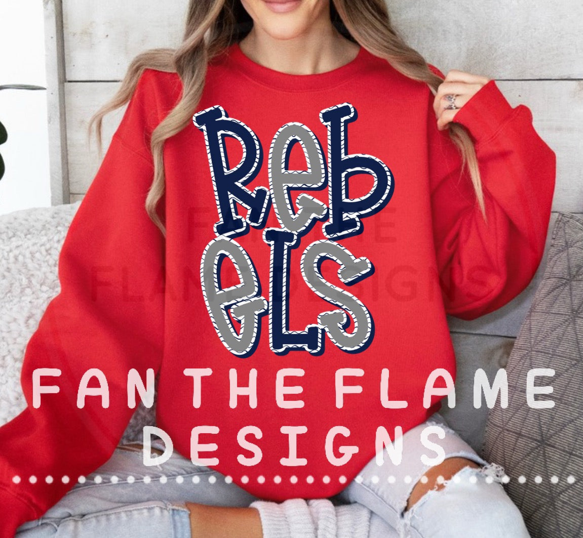Stacked Rebels Tee/Sweatshirt