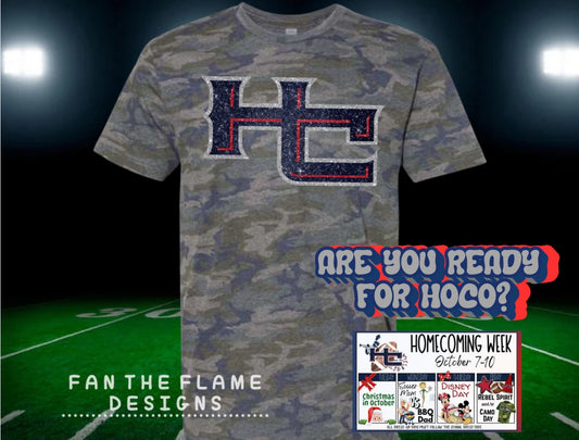 Glitter/Plain Camo HC Logo Tee