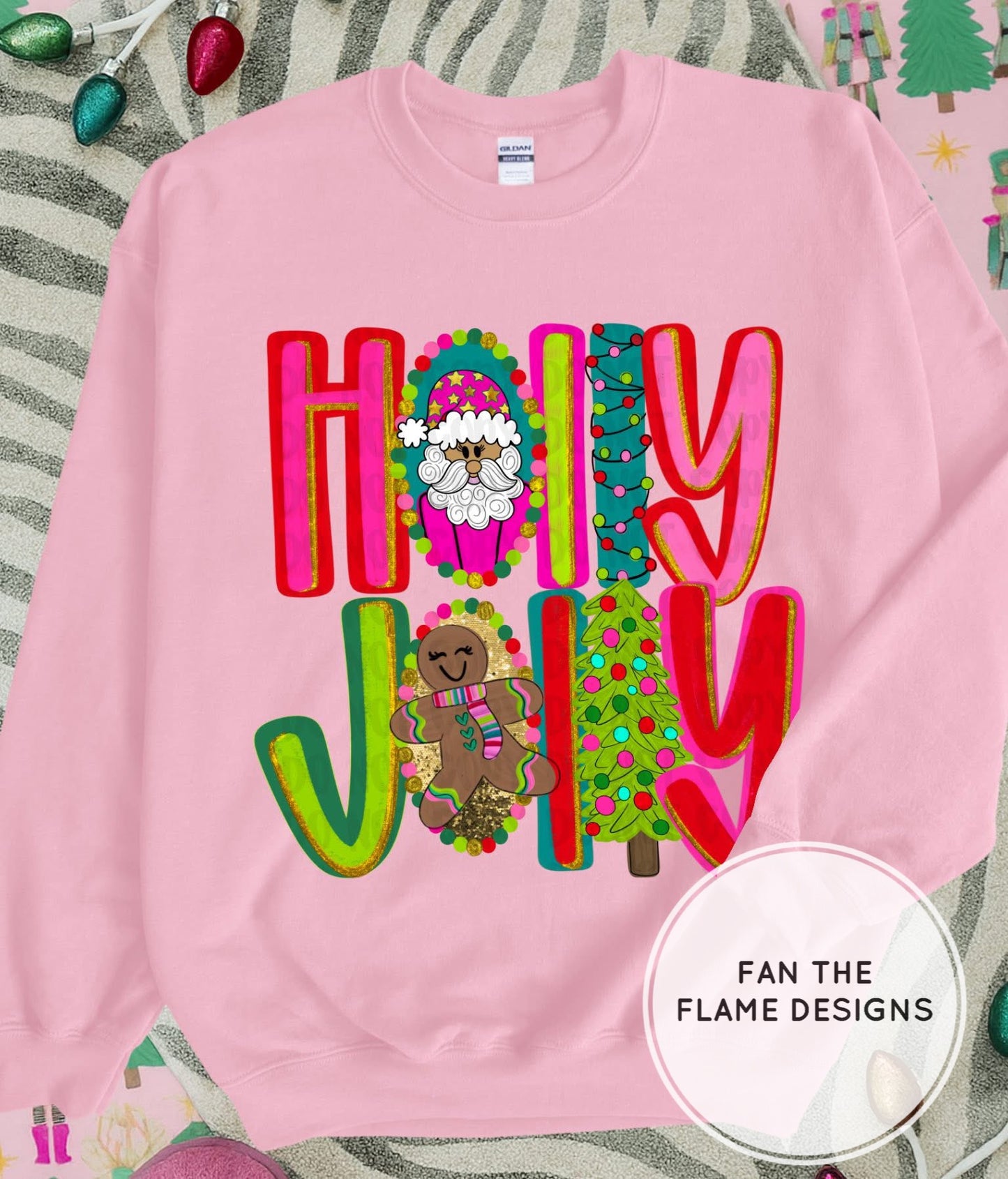 Holly Jolly with Santa Short/Long/Sweatshirt