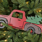 Rustic Metal Hanger Red Truck W.Tree