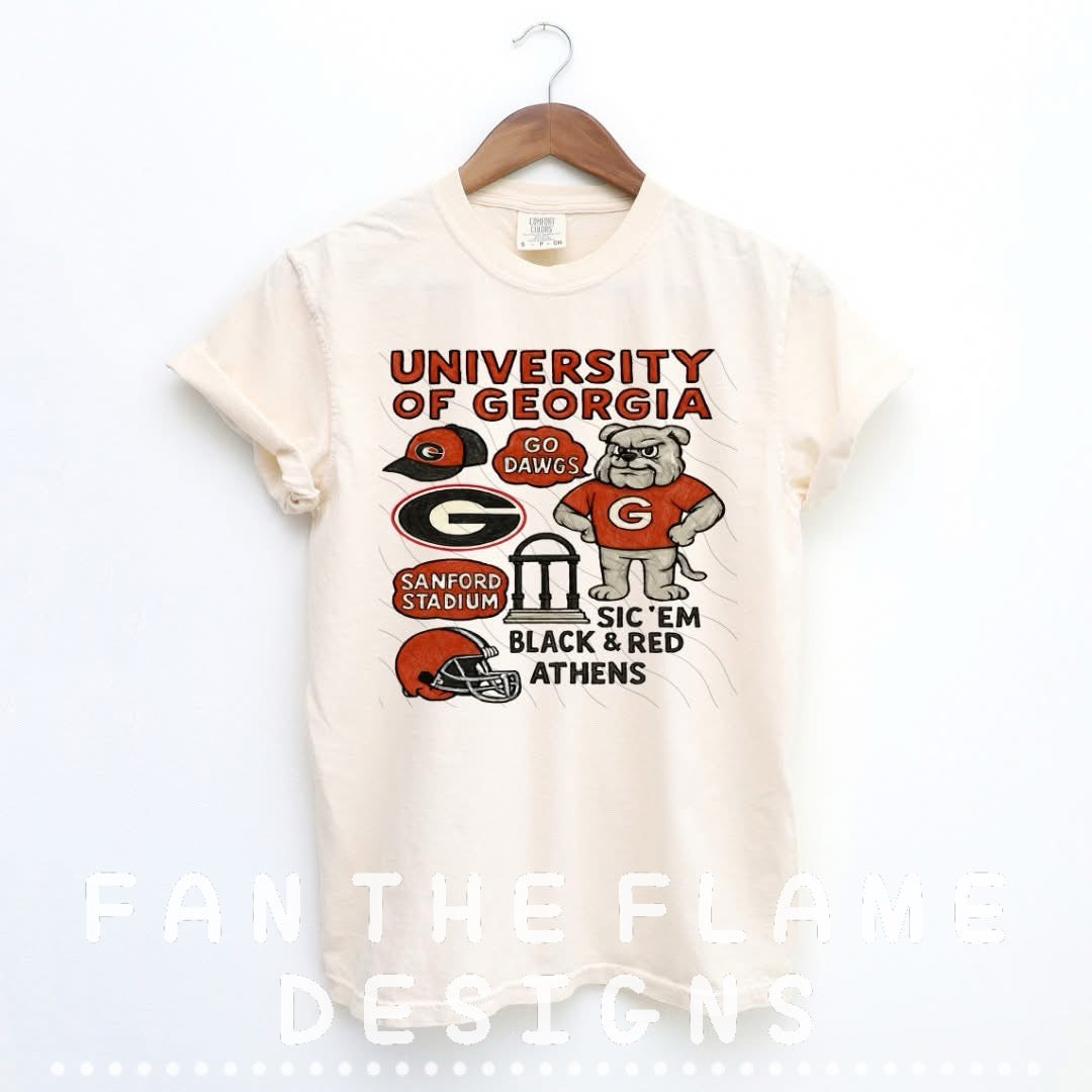 Sic Em Red & Black Sketch Tee/Sweatshirt