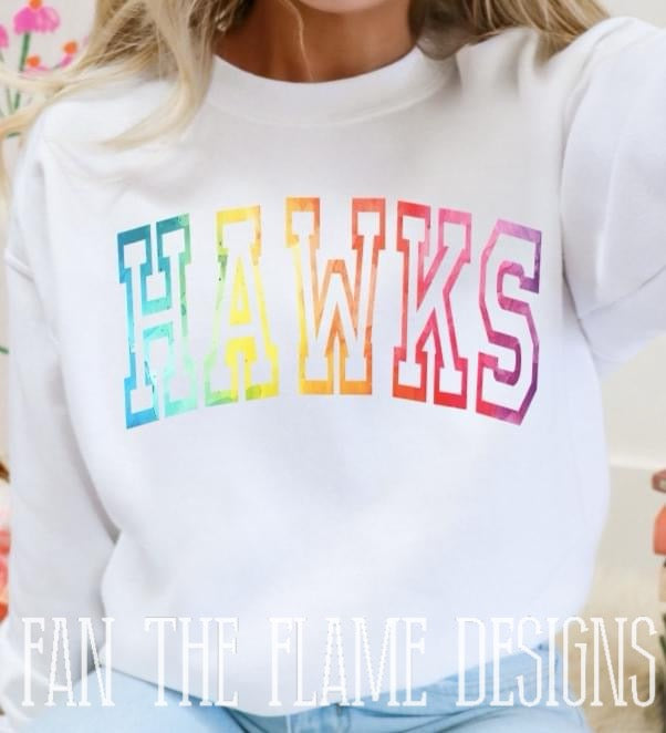 Colorful Varsity Mascot tee/sweatshirt