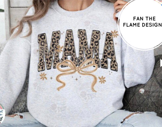Leopard Mama with bow Short/Long/Sweatshirt