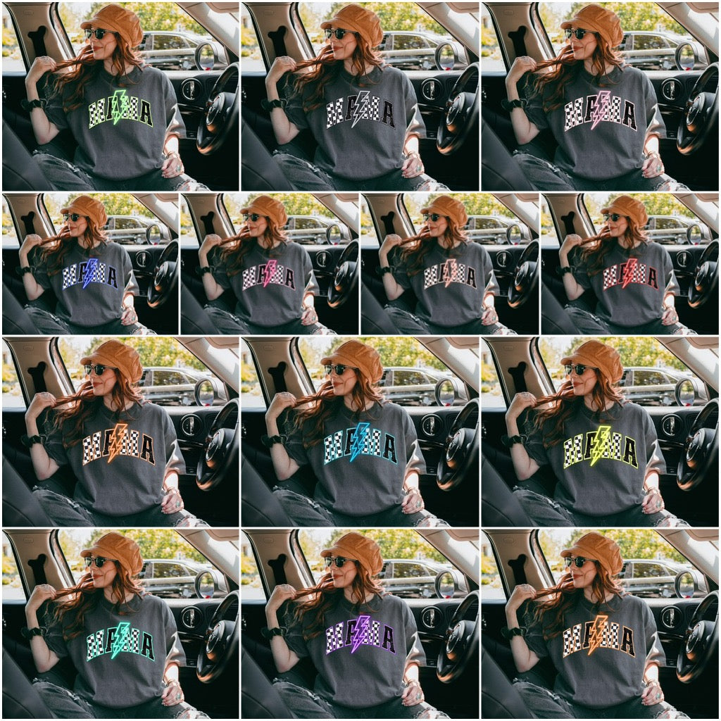 Mama lightning bolt tee/tank