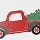 Rustic Metal Hanger Red Truck W.Tree