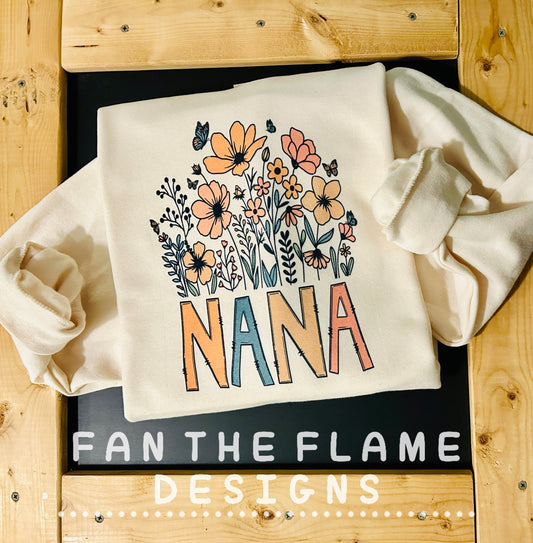 Nana with flowers tee/sweatshirt