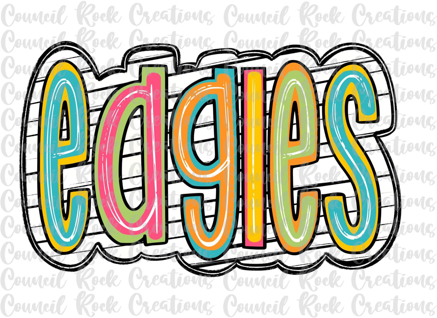 Colorful Scribble Striped Mascots tee/sweatshirt