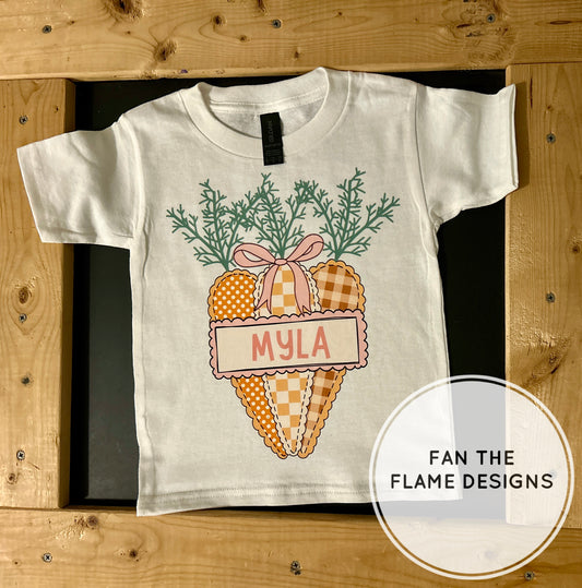 Personalized Girl Easter Carrot Bundle with name Short/Long/Sweatshirt