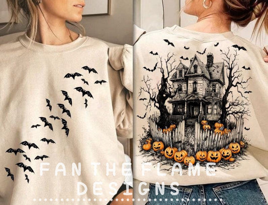 Spooky House with bats Tee/Sweatshirt