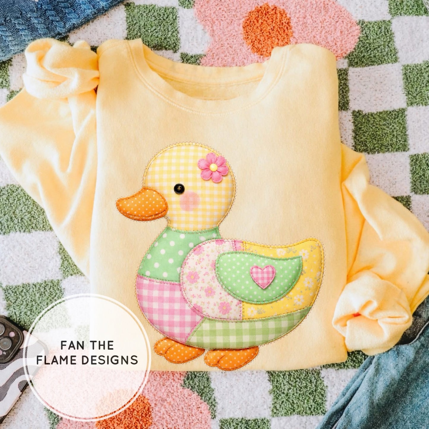 Quilted Style Spring Tone Patchwork Short/Long/Sweatshirt