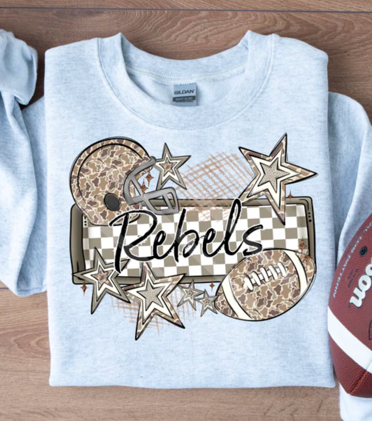 Mascots LEOPARD football frame and stars Tee/Sweatshirt