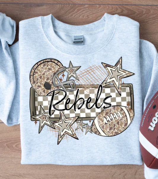 Mascots LEOPARD football frame and stars Tee/Sweatshirt