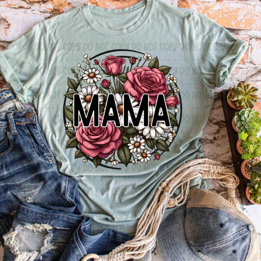 Mama floral circle tee/tank