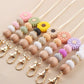 Daisy Silicone Beaded Name Tag Snap Lanyard