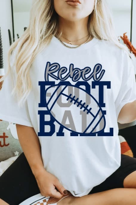 Rebel Football cutout Tee/Sweatshirt