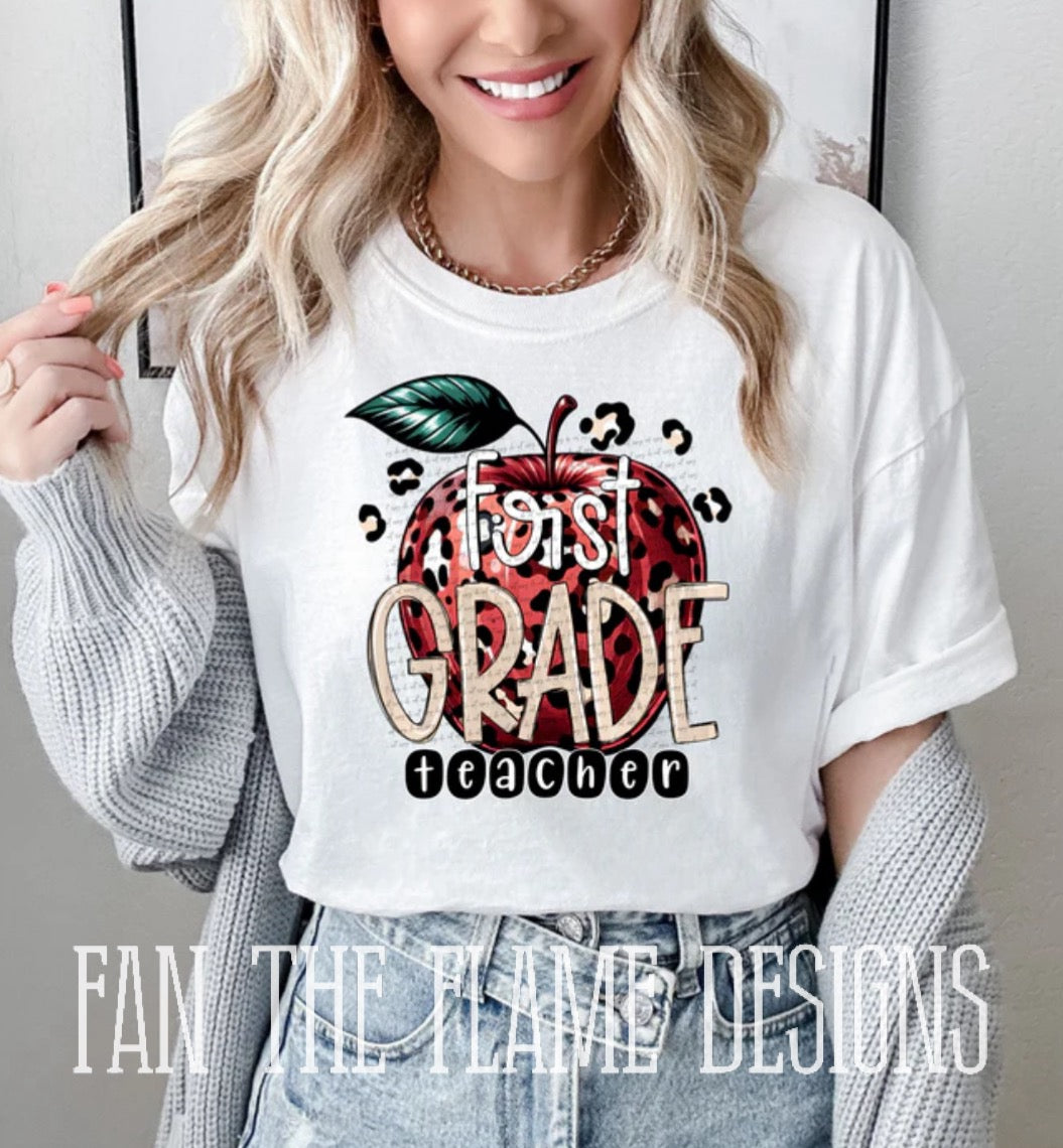 Teacher Grade Level Apple tee/sweatshirt