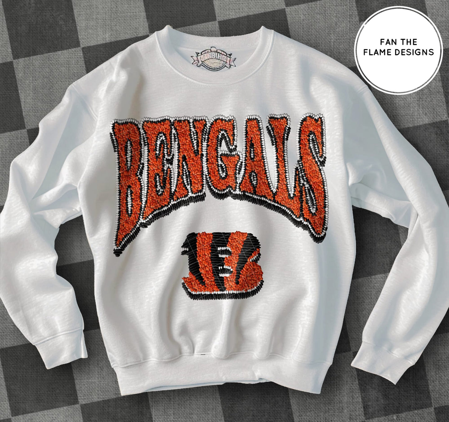 Faux Patch Football Team tee/sweatshirt