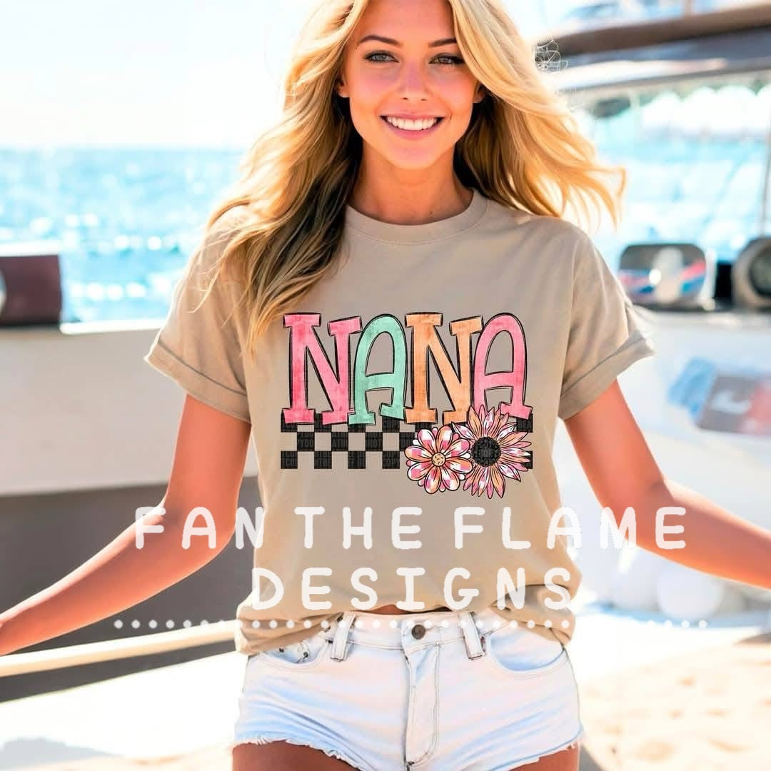 Checkered Flowers tee/sweatshirt