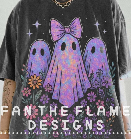 Purple Floral Ghosties Tee/Sweatshirt