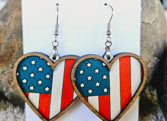 Heart Flag Handmade Dangle Earrings