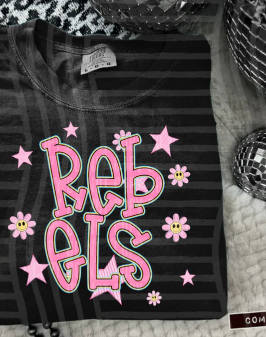 Rebels Pink Flowers And Stars Tee/Sweatshirt