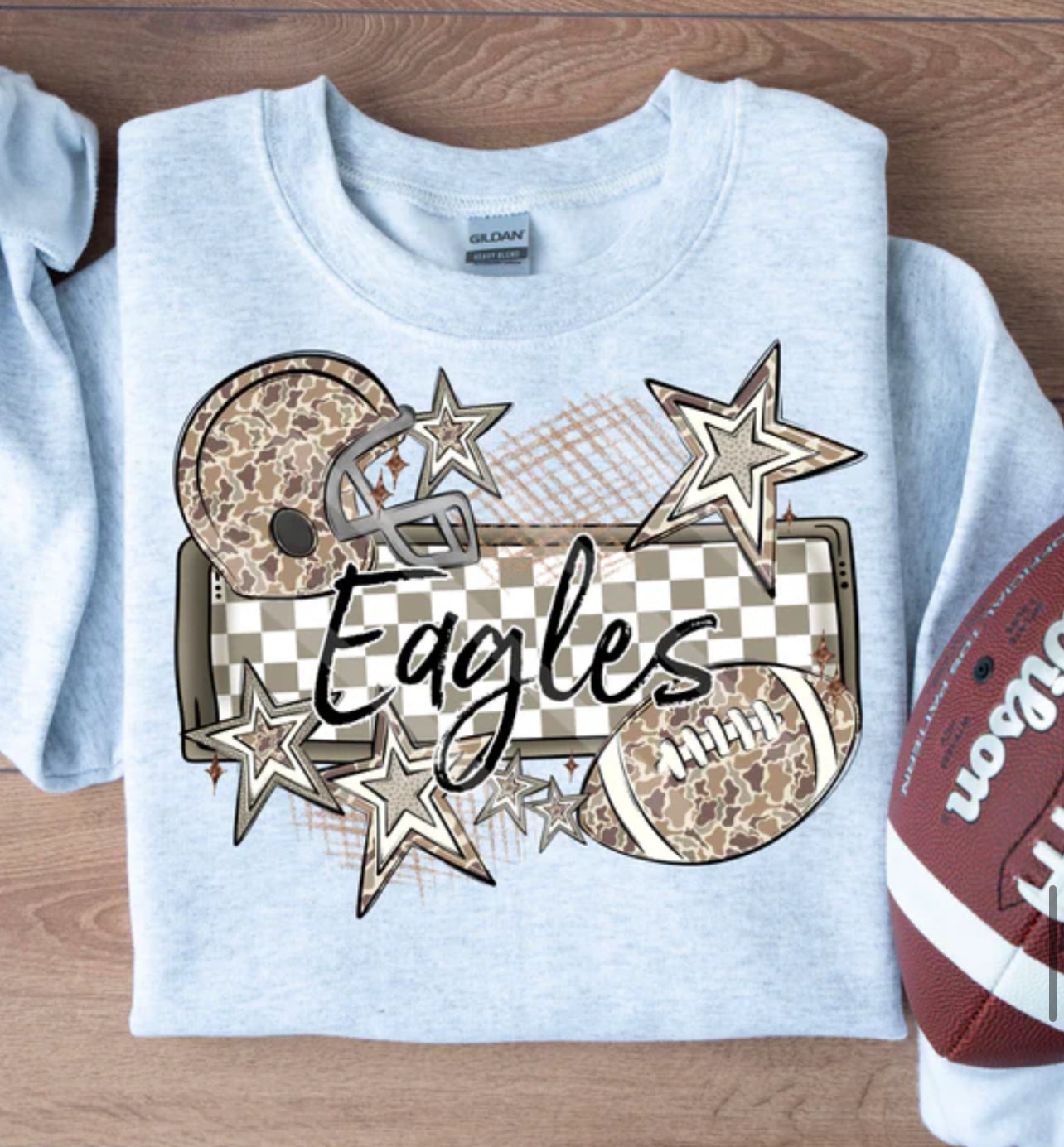 Mascots LEOPARD football frame and stars Tee/Sweatshirt