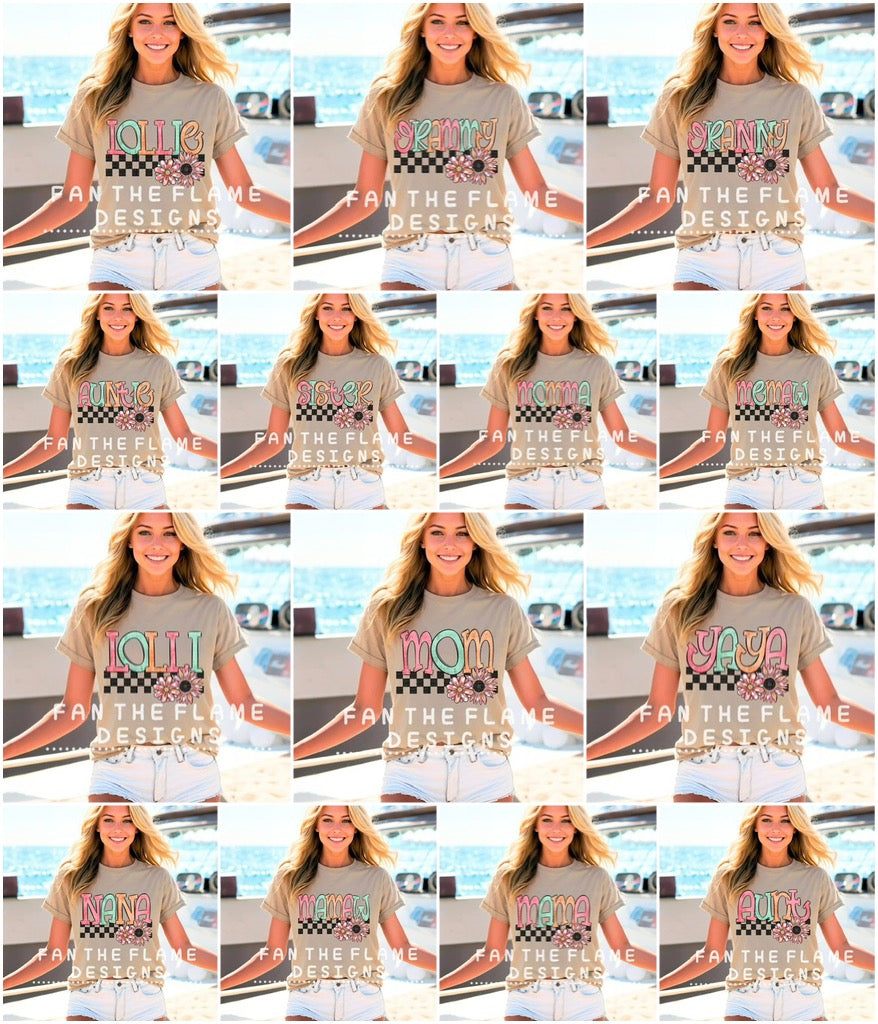 Checkered Flowers tee/sweatshirt