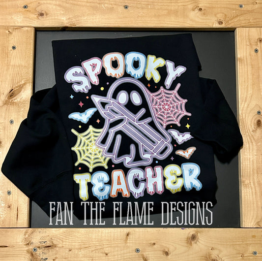 Spooky teacher neon ghost tee/sweatshirt