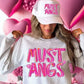 Mascot pink brushstroke tee/sweatshirt