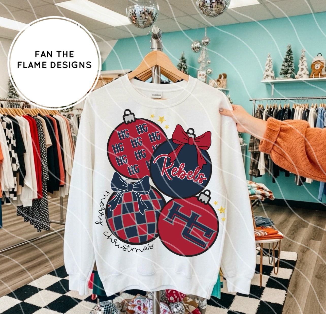 HC Retro Football Christmas Ornaments Tee/Sweatshirt