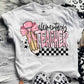 Teacher pink with polka dots tee/sweatshirt