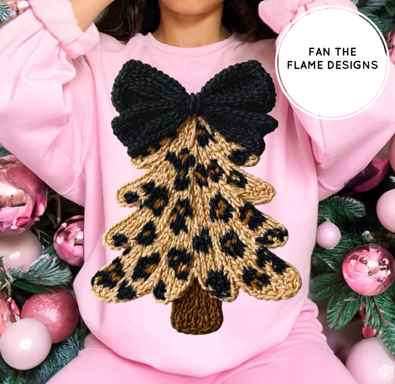 Faux Yarn Leopard Christmas Tree Short/Long/Sweatshirt