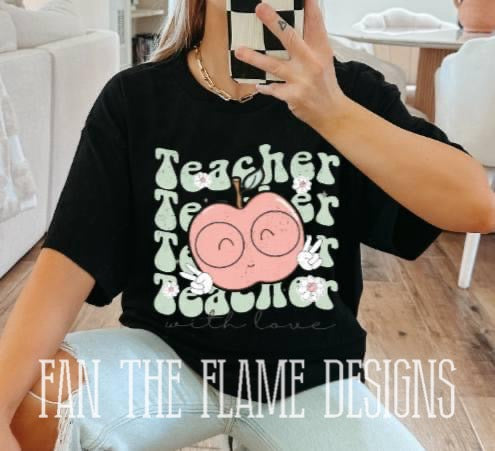 Teacher with Love tee/sweatshirt