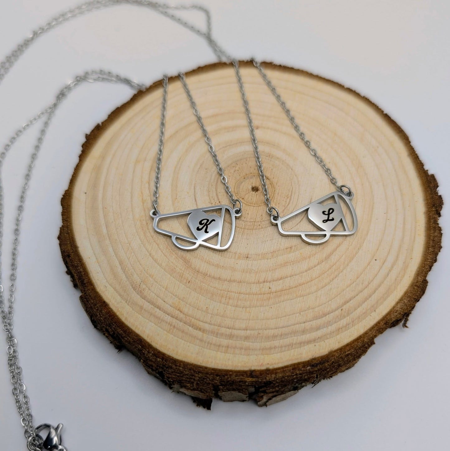 Cheer Megaphone Engraved Necklace