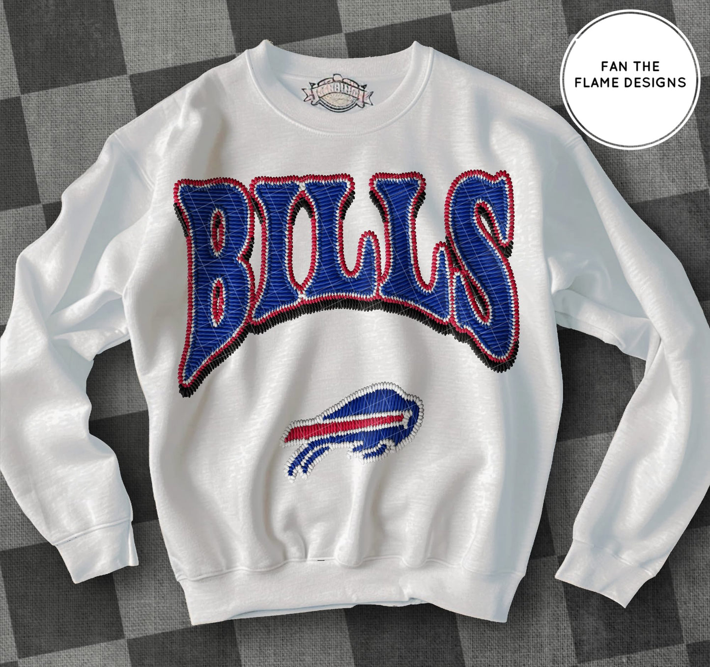 Faux Patch Football Team tee/sweatshirt