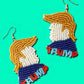 Beaded Trump Dangle Earrings