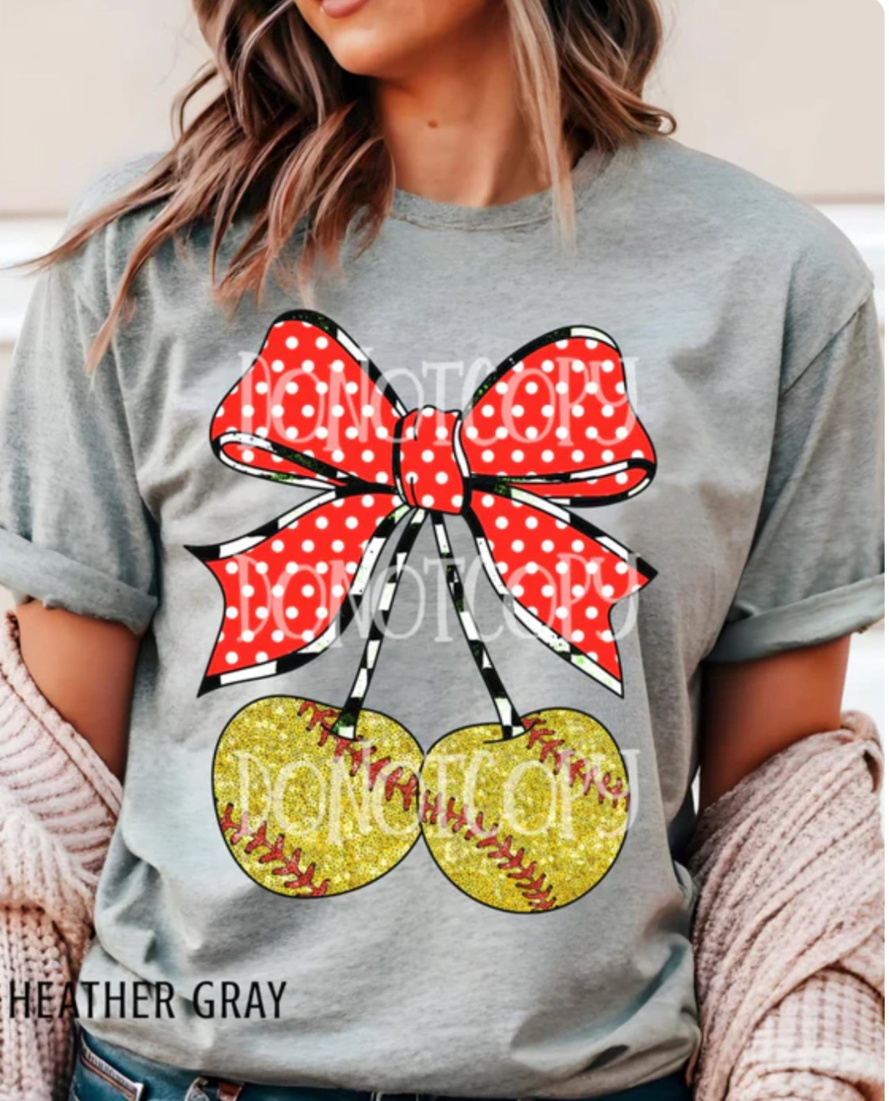 Sports Cherries checker bow Tee/Sweatshirt