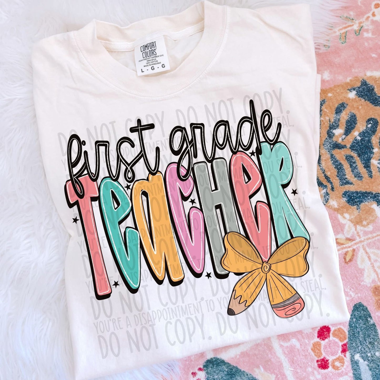 Teacher pencil bow tee/sweatshirt