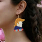 Beaded Trump Dangle Earrings