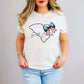 Patriotic Outline States with bow Tee