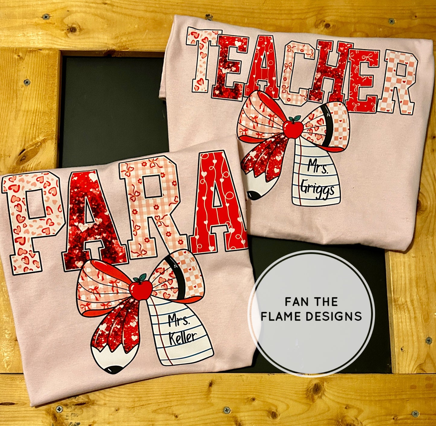 Personalized School Valentine Bow Short/Long/Sweatshirt